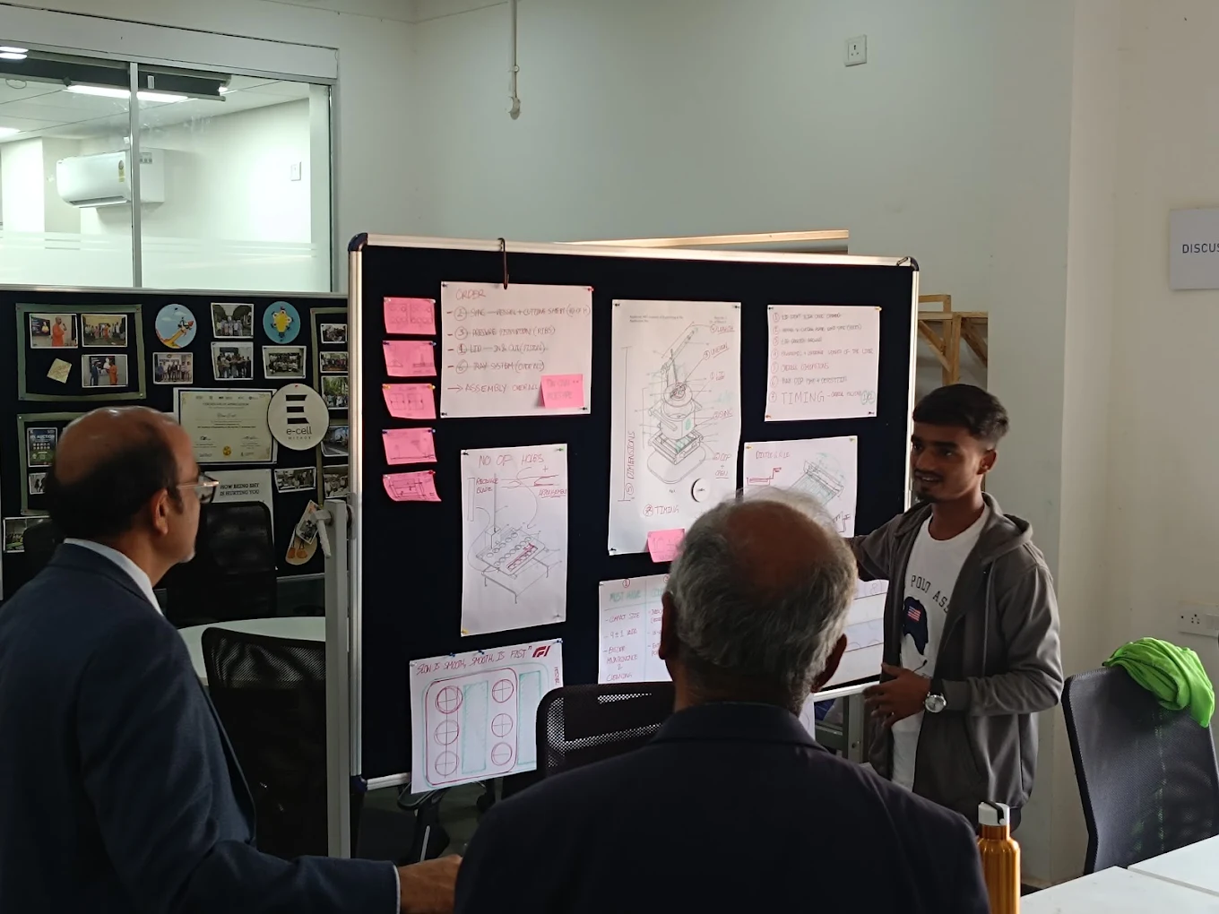 Creative engineering team discussion